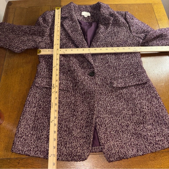 LOFT Purple Herringbone Blazer - Picture 3 of 7